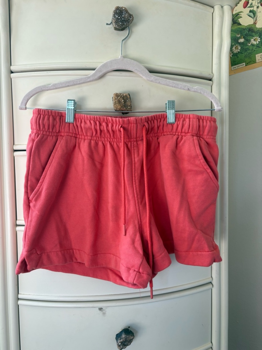 Women's Coral Drawstring Athletic Shorts